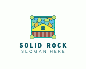 Stained Glass Rural House logo design