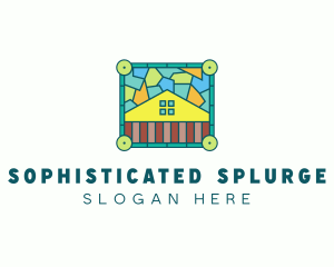 Stained Glass Rural House logo design