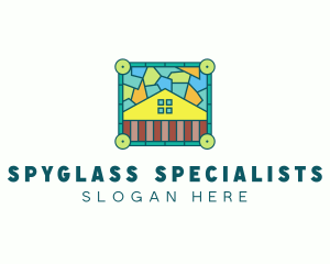 Stained Glass Rural House logo design