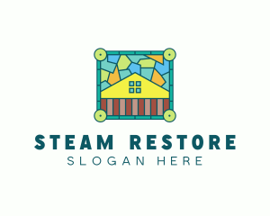 Stained Glass Rural House logo design