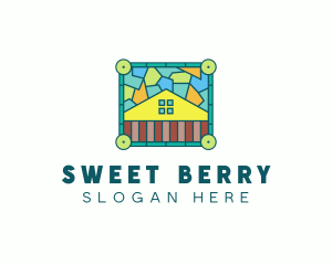 Stained Glass Rural House logo design