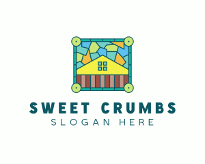 Stained Glass Rural House logo design