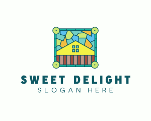 Stained Glass Rural House logo design