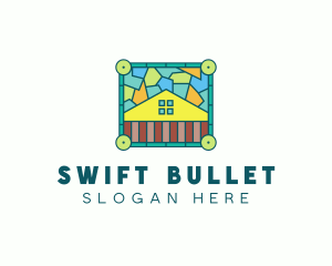 Stained Glass Rural House logo design