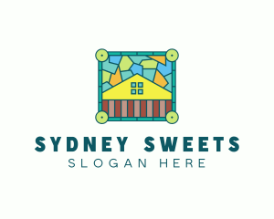 Stained Glass Rural House logo design