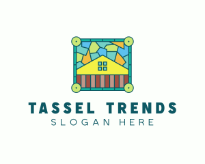 Stained Glass Rural House logo design