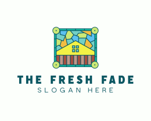 Stained Glass Rural House logo design