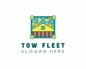 Stained Glass Rural House logo design