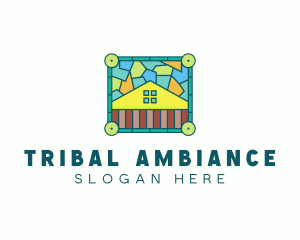 Stained Glass Rural House logo design