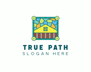 Stained Glass Rural House logo design