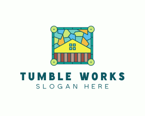 Stained Glass Rural House logo design