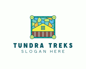 Stained Glass Rural House logo design