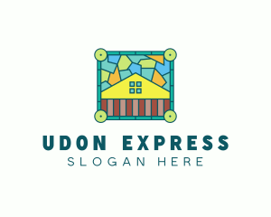 Stained Glass Rural House logo design