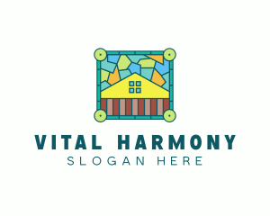 Stained Glass Rural House logo design