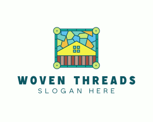 Stained Glass Rural House logo design