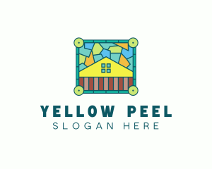 Stained Glass Rural House logo design