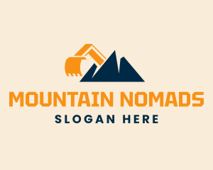 Mountain Excavation  Backhoe logo design