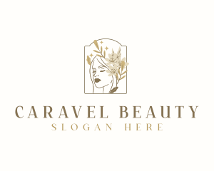 Woman Floral Beauty logo design