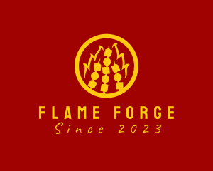 Flaming Barbecue Grill  logo design