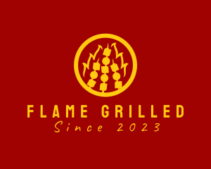 Flaming Barbecue Grill  logo design