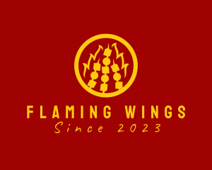 Flaming Barbecue Grill  logo design