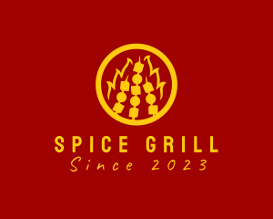 Flaming Barbecue Grill  logo design