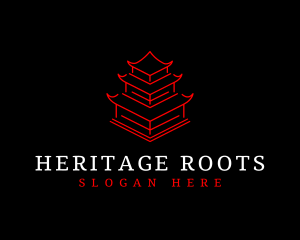 Asian Traditional Pagoda logo design