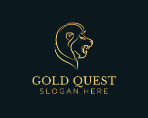 Gold Lion Animal logo design