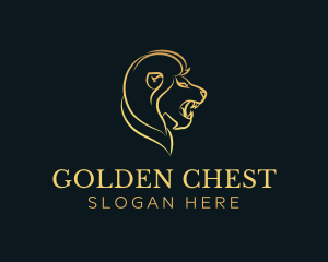 Gold Lion Animal logo design