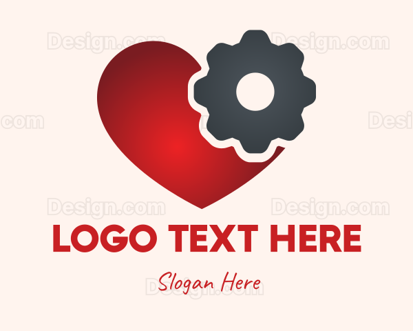 Gradient Cog Heart Logo