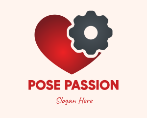 Gradient Cog Heart logo design