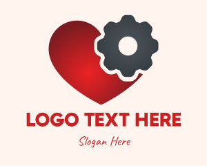 Passion - Gradient Cog Heart logo design