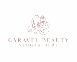 Floral Beauty Woman logo design