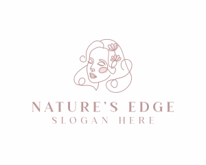 Floral Beauty Woman logo design