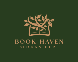 Library Book Leaf logo
