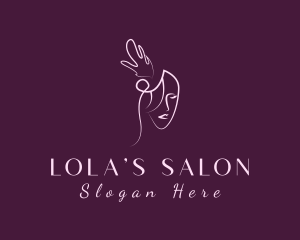 Pink Female Salon logo design