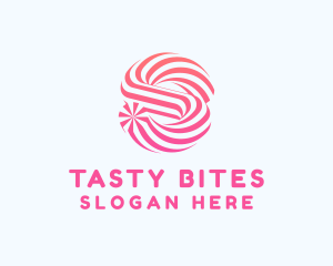 Striped Candy Letter S Logo