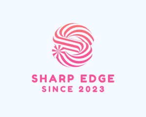 Striped Candy Letter S logo design