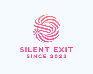 Striped Candy Letter S logo design