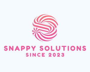 Striped Candy Letter S logo design