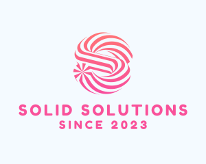 Striped Candy Letter S logo design