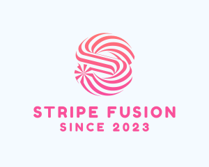 Striped Candy Letter S logo design