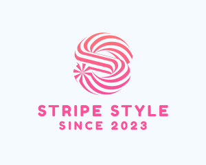 Striped Candy Letter S logo design