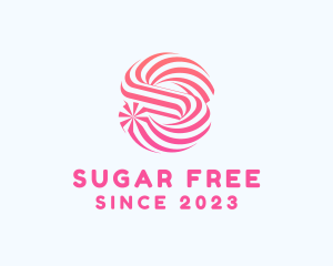 Striped Candy Letter S logo design