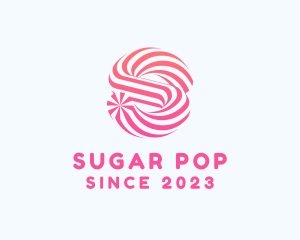 Striped Candy Letter S logo design