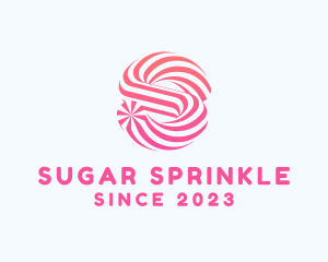 Striped Candy Letter S logo design