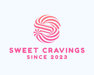 Striped Candy Letter S logo design