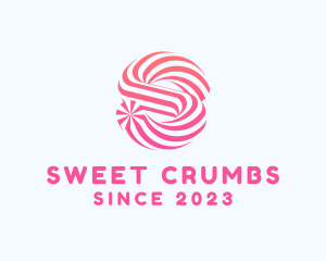 Striped Candy Letter S logo design