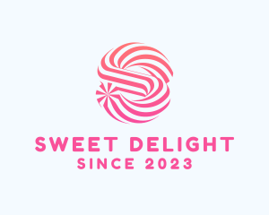 Striped Candy Letter S logo