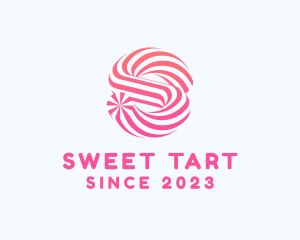 Striped Candy Letter S logo design